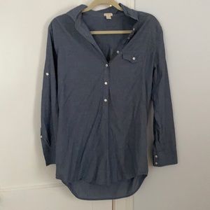 J crew half button down blouse